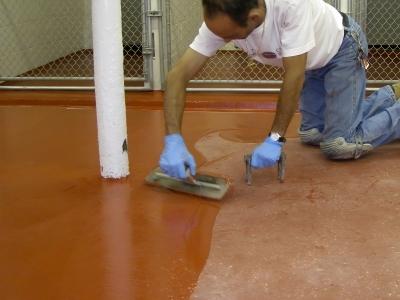 easy to spread floor resurfacer for kennel floors