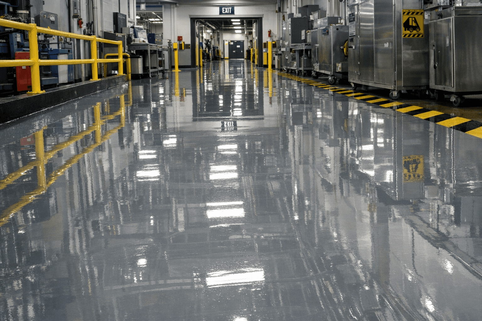 glossy finish concrete floors